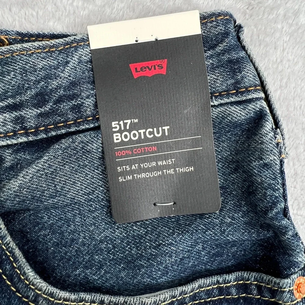 Levi's Premium 517 Bootcut Jeans 38x30 Tough As Boots Dark Wash NWT 00517-0278